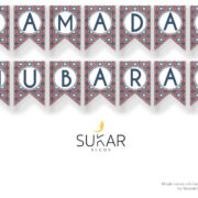 Ramadan Decor Red Banner Sukar Decor